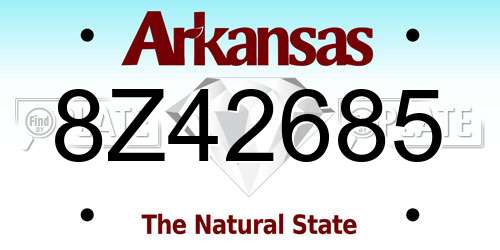 8Z42685 Arkansas License Plate