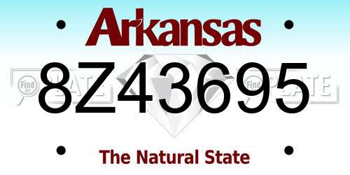 8Z43695 Arkansas License Plate