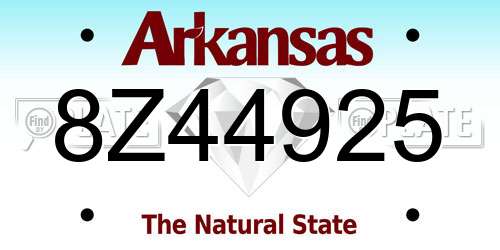 8Z44925 Arkansas License Plate