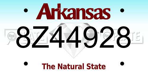 8Z44928 Arkansas License Plate