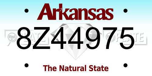 8Z44975 Arkansas License Plate