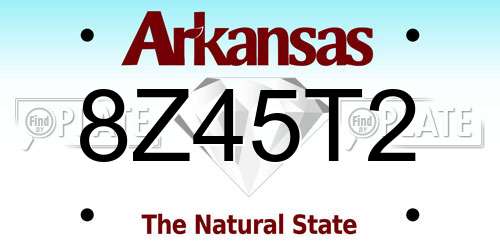 8Z45T2 Arkansas License Plate