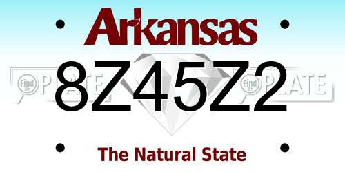 8Z45Z2 Arkansas License Plate