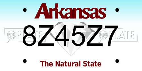 8Z45Z7 Arkansas License Plate