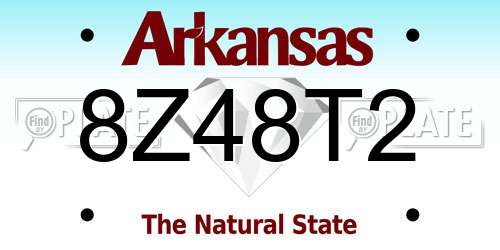 8Z48T2 Arkansas License Plate