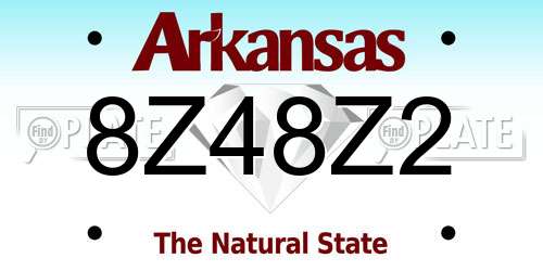 8Z48Z2 Arkansas License Plate