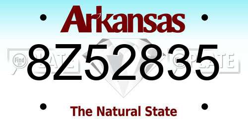 8Z52835 Arkansas License Plate