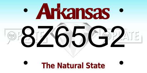 8Z65G2 Arkansas License Plate