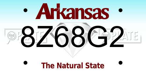 8Z68G2 Arkansas License Plate