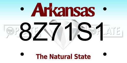 8Z71S1 Arkansas License Plate