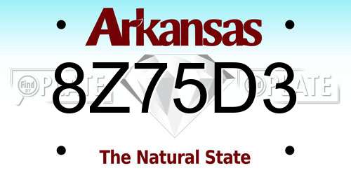 8Z75D3 Arkansas License Plate