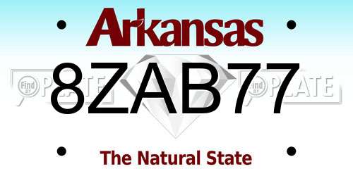 8ZAB77 Arkansas License Plate