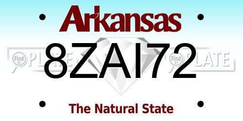 8ZAI72 Arkansas License Plate