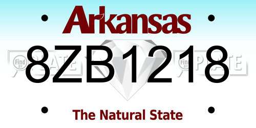 8ZB1218 Arkansas License Plate