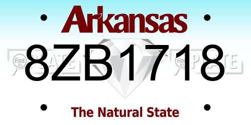 8ZB1718 Arkansas License Plate