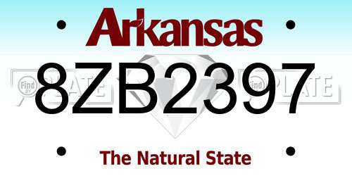 8ZB2397 Arkansas License Plate