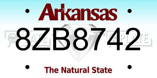 8ZB8742 Arkansas License Plate