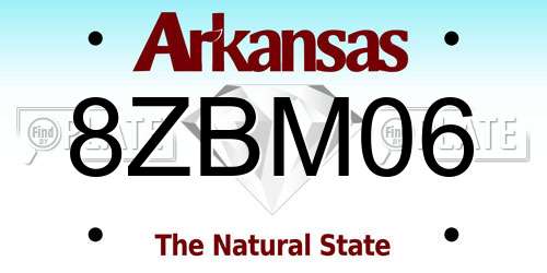 8ZBM06 Arkansas License Plate