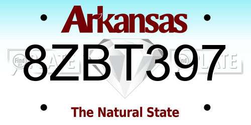 8ZBT397 Arkansas License Plate