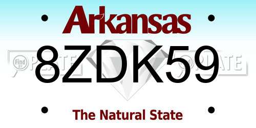8ZDK59 Arkansas License Plate