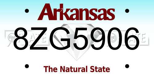 8ZG5906 Arkansas License Plate