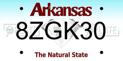 8ZGK30 Arkansas License Plate