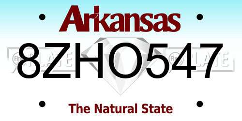 8ZHO547 Arkansas License Plate