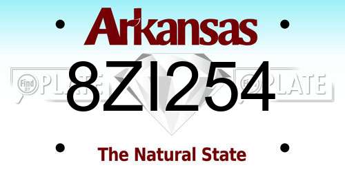 8ZI254 Arkansas License Plate