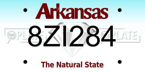 8ZI284 Arkansas License Plate