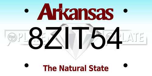 8ZIT54 Arkansas License Plate