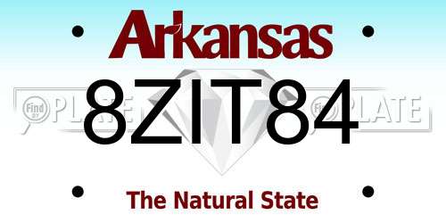 8ZIT84 Arkansas License Plate