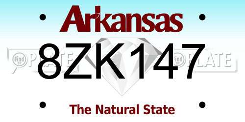 8ZK147 Arkansas License Plate
