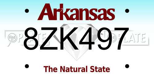8ZK497 Arkansas License Plate