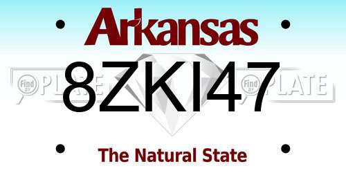 8ZKI47 Arkansas License Plate