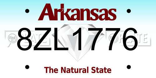 8ZL1776 Arkansas License Plate