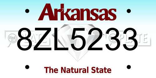 8ZL5233 Arkansas License Plate