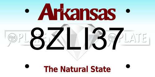 8ZLI37 Arkansas License Plate