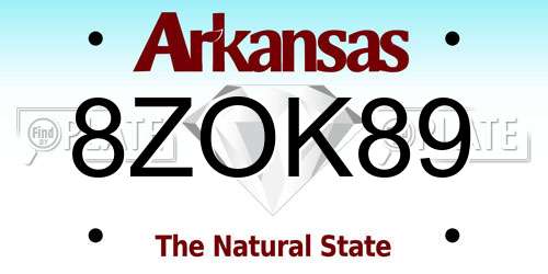 8ZOK89 Arkansas License Plate