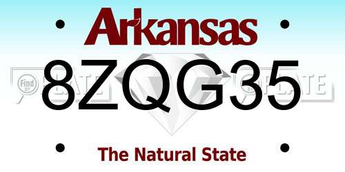 8ZQG35 Arkansas License Plate