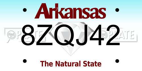 8ZQJ42 Arkansas License Plate