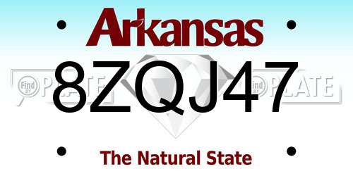 8ZQJ47 Arkansas License Plate