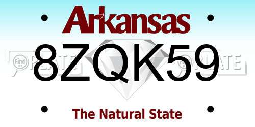 8ZQK59 Arkansas License Plate