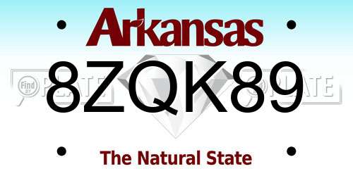 8ZQK89 Arkansas License Plate