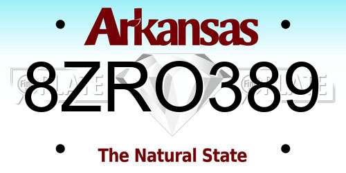 8ZRO389 Arkansas License Plate