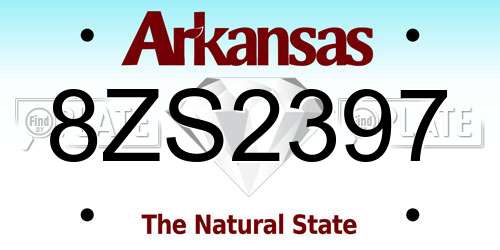 8ZS2397 Arkansas License Plate