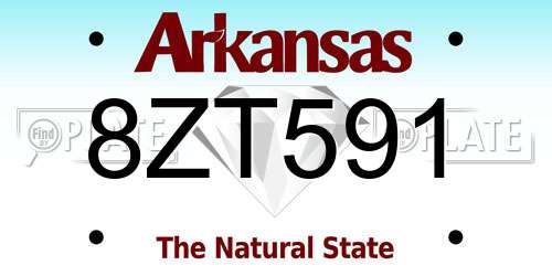 8ZT591 Arkansas License Plate