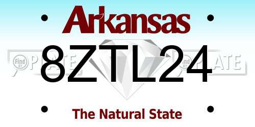8ZTL24 Arkansas License Plate