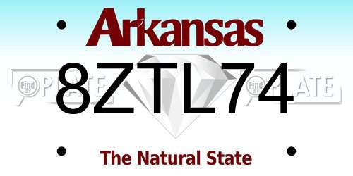 8ZTL74 Arkansas License Plate