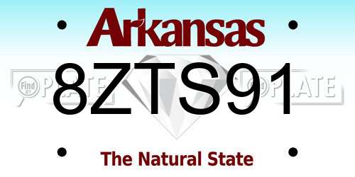 8ZTS91 Arkansas License Plate