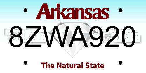 8ZWA920 Arkansas License Plate